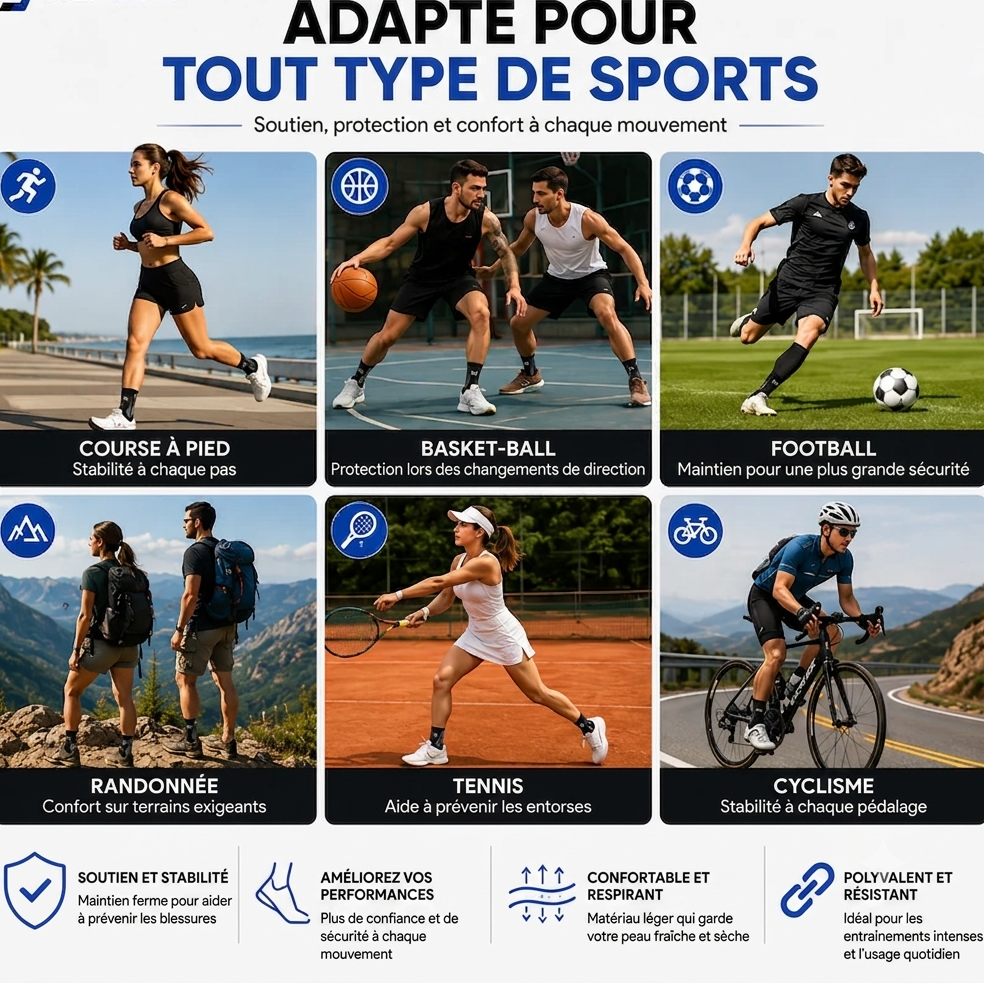 Support de cheville pour soulager la douleur et améliorer la stabilité