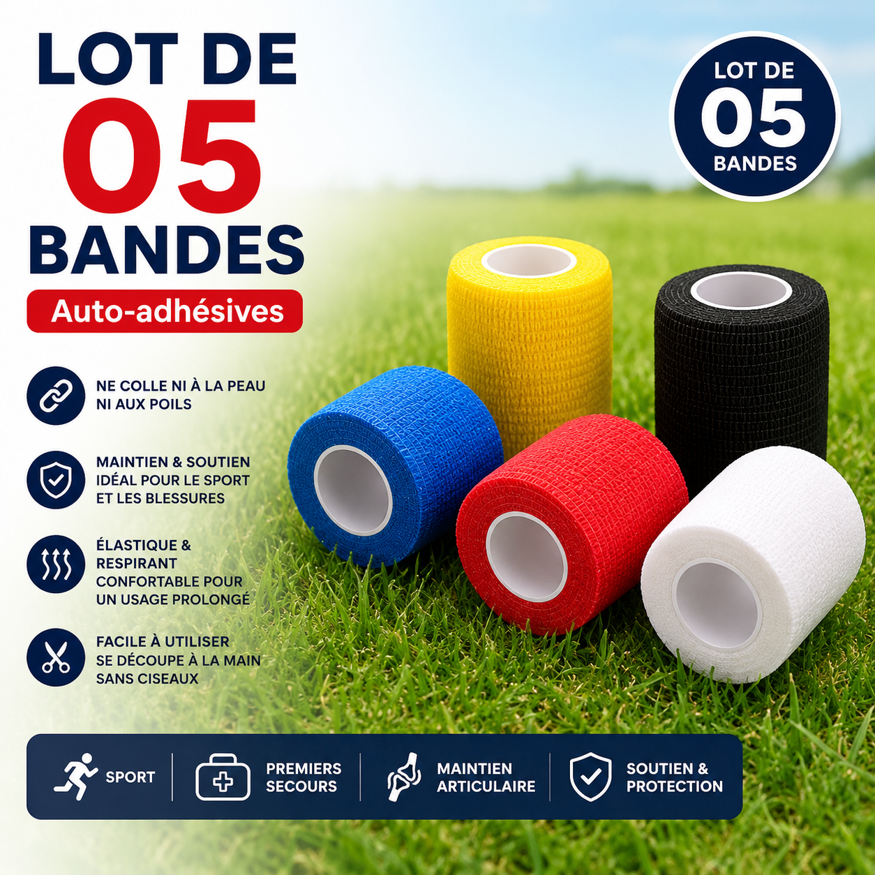 FlexBand™||     Lot de 5 Bandes Cohésives